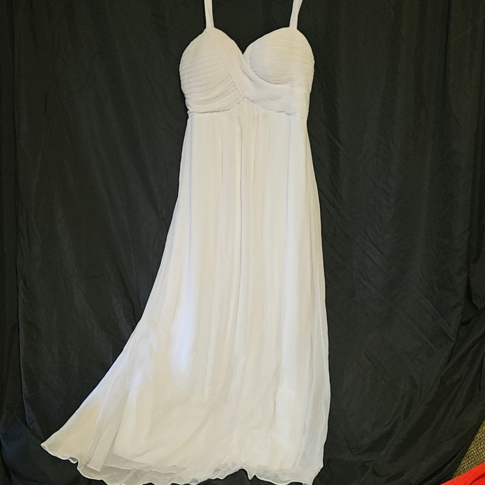 Solid Zip Back Formal White Dress Size 12